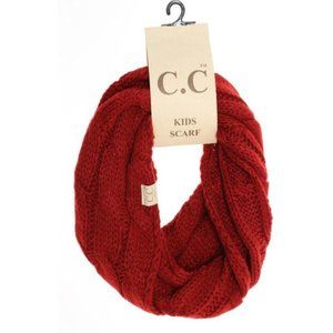 Kids Solid Cable Knit CC Infinity Scarf by C.C Beanie